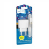 СЗУ 2в1 hoco CS11A, micro USB, 2.1А, 1 USB, 5V, 1.0 м, белое