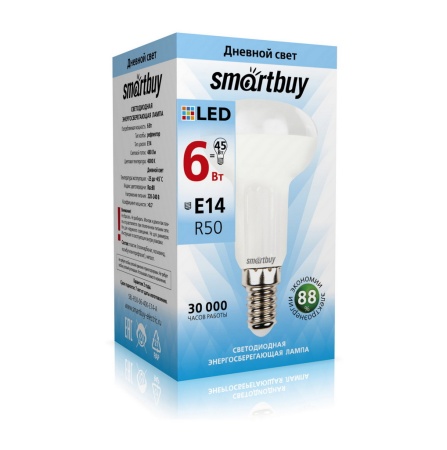 Светодиодная лампа smartbuy R50-06W/4000/E14