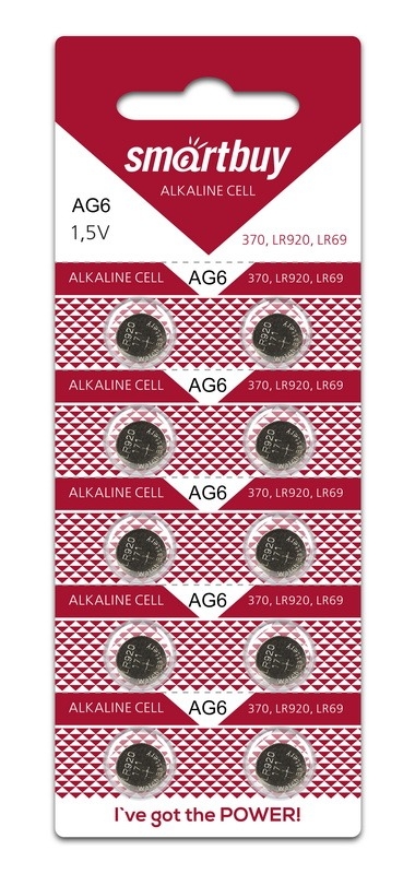 Батарейка smartbuy AG6 BL10/100/2000