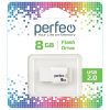 USB флэш-накопитель Perfeo 8Gb PF-M01W008, USB 2.0, пластик, белый