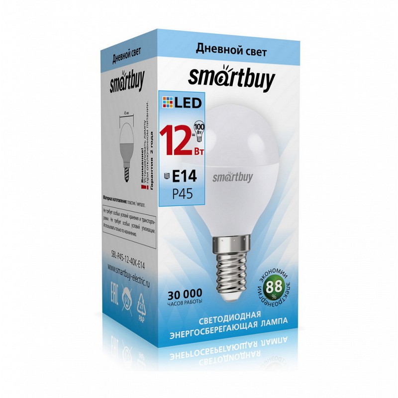 Светодиодная лампа smartbuy P45-12W/4000/E14