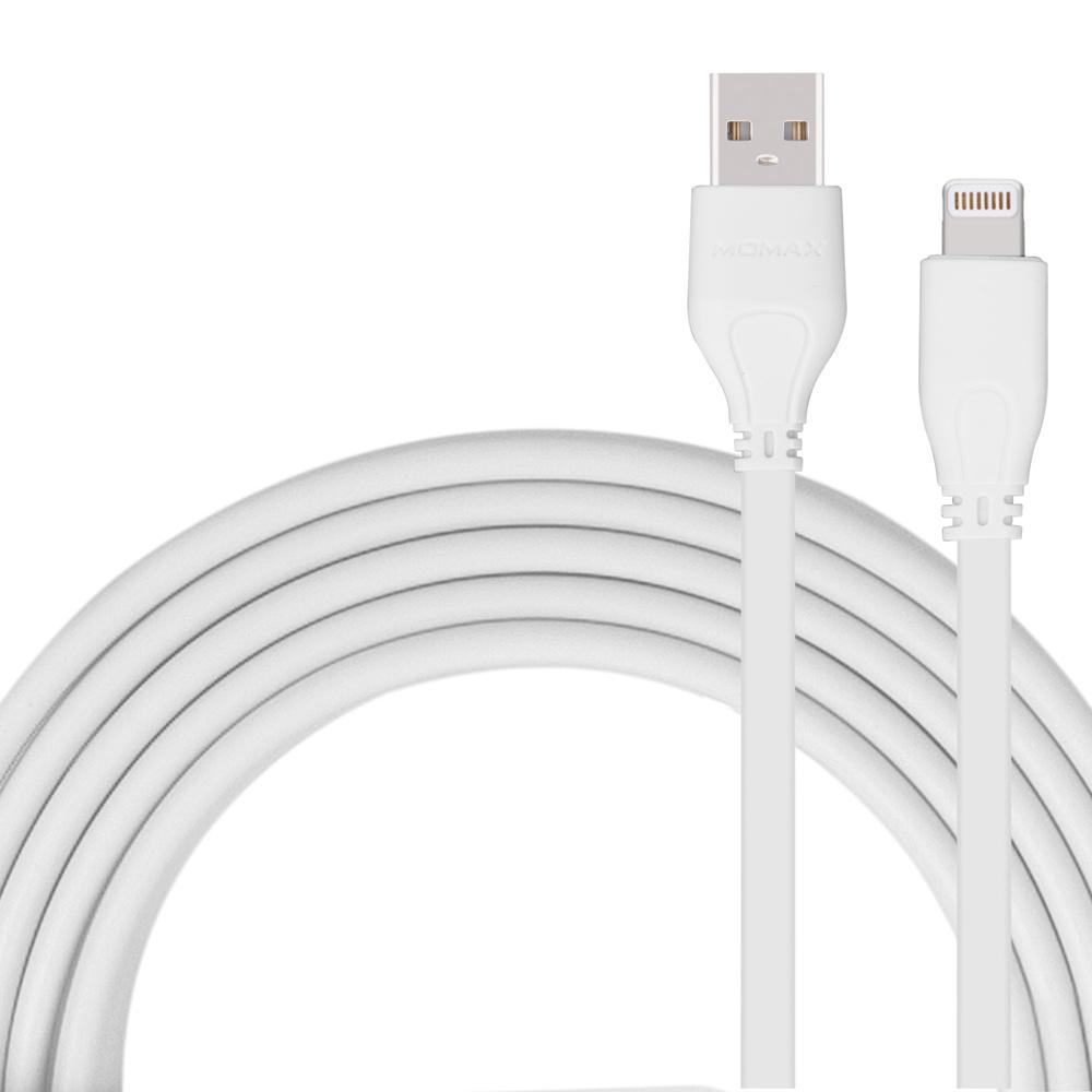 USB-кабель Denmen D01L, Apple 8 pin, пластик, 1.0 м, круглый, белый