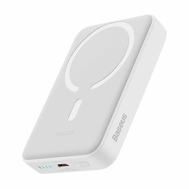 Powerbank Baseus Magnetic Mini  Wireless P100522107223, 5000 мАч, 1 Type-C, 20W, БЗУ, пластик, белый