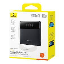 Powerbank Baseus H1  P10021604123-00, 20000 мАч , 2Type-C/2USB, 5A, ластик, черный